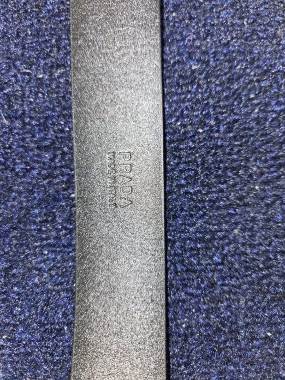 Prada Black Leather Belt with Debossed Logo